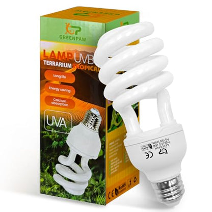UVB Reptile Light, 10.0 26W UVA UVB Light for Reptiles, Spiral Compact Fluorescent UVB Bulb for Bearded Dragons Tortoise Lizards and Snakes - size: 6.5 in 10.0