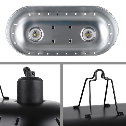DXOPHIEX 15 inch Dual Reptile Light Fixture, Max 150W Reptile Heat Lamp with 2PCS 150W Ceramic Heat Emitter, Double Dome UVB Light Fixture for Terrarium and Tortoise Habitat - size: 15inch with 2PCS 150W ceramic heat emitter