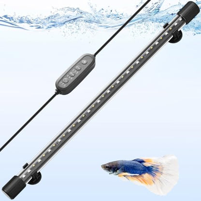 FEDOUR 22.8in Submersible Aquarium LED Light, 24/7 Mode Aquarium Lights with Full Spectrum RGBW LEDs, IP68 Waterproof Fish Tank Light with Dimming, Timming and Color Adjustable - style: 22.8inch