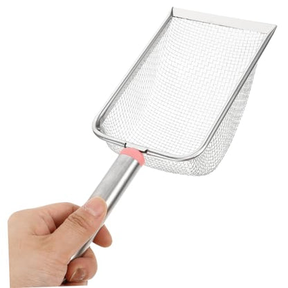 BESPORTBLE Stainless Steel Cat Litter Scoop Fine Mesh Excrement Shovel for Easy Cleaning of Litter Box and Reptile Terrarium Waste Pet Tool Mesh
