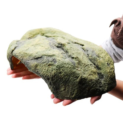 Reptile Simulation Rock Cave Hideouts, Large Resin Reptile Hides and Caves, Aquarium Terrarium Habitat Decor, Suitable for Lizard Bearded Dragon Turtle Snake Hermit Crab 12 × 10 × 5 Inches