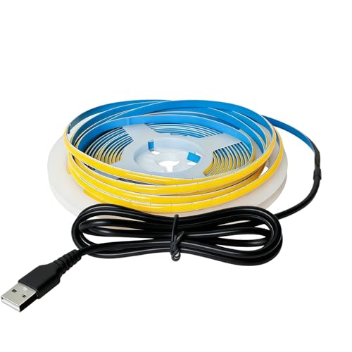Ultra-Narrow 3mm USB COB LED Strip Lights Self-Adhesive, for Kitchen Cabinets, Bedroom, Gaming Desk (4000k Natural White, 6ft) - color: 4000k Natural White, size: 6ft