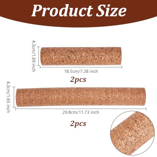 OLYCRAFT 4Pcs 2 Styles Cork Branch for Reptiles Climbing Branches Natural Tree Frog Cork Wood Stick Branch Reptiles Climbing Cork Branches for Snake Lizard Bearded Dragon Chameleon Terrarium