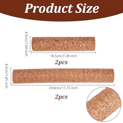 OLYCRAFT 4Pcs 2 Styles Cork Branch for Reptiles Climbing Branches Natural Tree Frog Cork Wood Stick Branch Reptiles Climbing Cork Branches for Snake Lizard Bearded Dragon Chameleon Terrarium