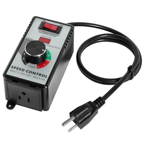AC Motor Speed Controller 15 A 4000 W Variable Fan Dimmer Switch with LED Display, Heavy Duty for Power Tools, Drill, Fan, Heater (110-120 V US Standard)