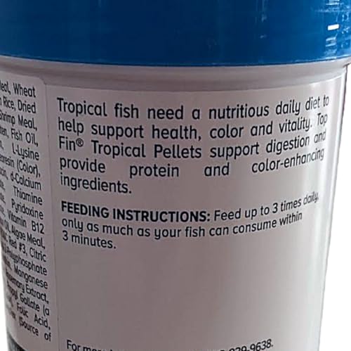 Top Fin Color-Enhancing Tropical Pellets for Tropical Fish 1-2.2 oz (62.3g)