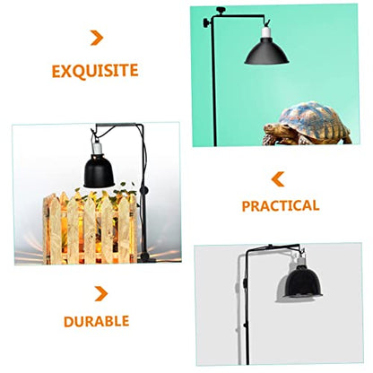 POPETPOP Reptile Heat Lamp Stand Adjustable Metal Rack for Terrarium Lighting for Turtles Snakes Efficient Heat Dissipation
