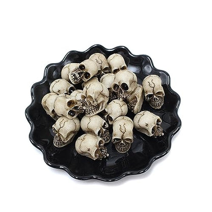 Eforcase 20PCS Miniature Skulls Heads Halloween Figurines Skeleton Skull Statues Ornament Halloween Prank Props Halloween Trick Toy Favors Crafts, Decoration for Desktop, Halloween and Easter