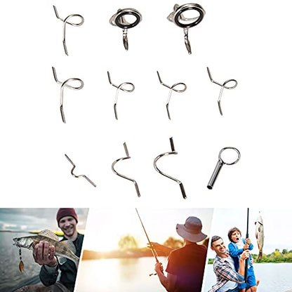 Fly Rod Guides Set Fly Fishing Guide Line Hard Snake Ring Hook Keeper Fishing Rod Guide Tip Repair Kit
