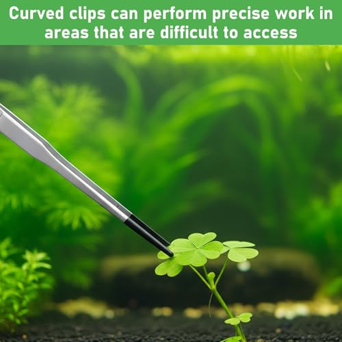 Reptile Feeding Tongs Long Tweezers,4 Pack Stainless Steel Feeding Tongs 10.6" Straight & Curved Tweezers with Soft Rubber Tip Terrarium Supplies for Aquarium Crafts Tank Accessories