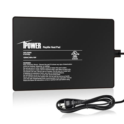 iPower 8X12 Inch Reptile Heat Pad Under Tank Heater Terrarium Warmer Heating Mat for Turtles Lizards Frogs and Other Small Animals - size: 8 X 12 Inch, style: Heat Pad