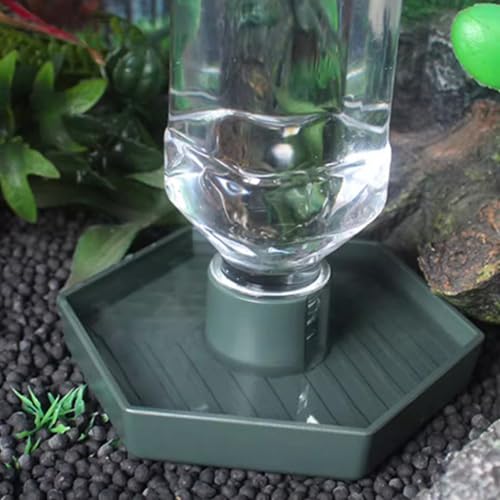 Rengue Reptile Water Feeder, Automatic Water Dispenser Food and Bowl Feeding Accessories for Bearded Dragons Lizards Geckos Crawler Breeding Tools, Reptile Hatching Supplies (Dark Green) - color: Dark Green