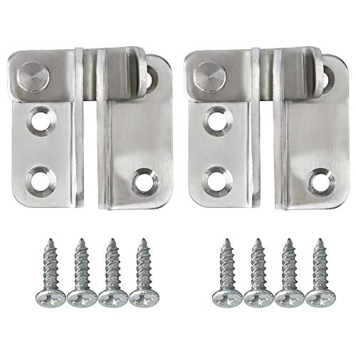 Alise Flip Latch Gate Latches Slide Bolt Latch Safety Door Lock Catch for Barn Cabinet Pet Cage Wood Fence Bathroom Garage Window,Stainless Steel Brushed Finish(Pack of 2) - color: Brushed Nickel, size: Small Size