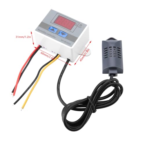 Digital Humidity Controller, 0~99% RH Digital Hygrometer 12V/24V/220 V Control Switch Incubator Controller XH - W3005 for Controlling Humidity in Farms and Other Factories (12V)