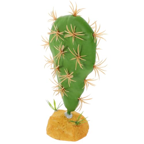 COLLBATH Artificial Reptile Plants for Terrarium Decor, Simulated Cactus and Succulent Habitat Accessories for Lizard and Amphibian Tanks, Plastic Aquarium Plant Decoration for Reptile