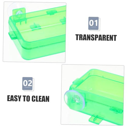 Pet Reptile Feeder Suction Cup Gecko Food and Water Bowl Escapeproof and Easy to Basin - color: Light Green, size: 13.50X6.50X3.50CM