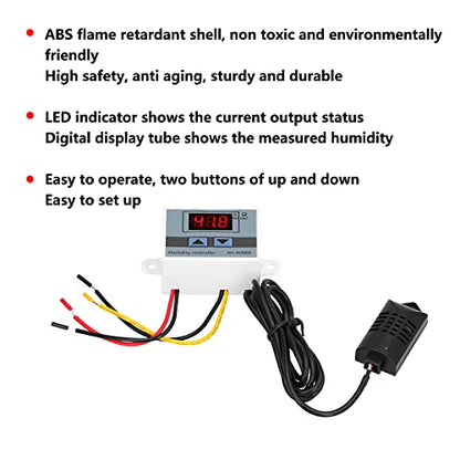 Hilitand Digital Humidity Controller LED Hygrometer Sensor DC24V 240W 10A with ABS Shell for Accurate Humidity Measurement and Direct Output