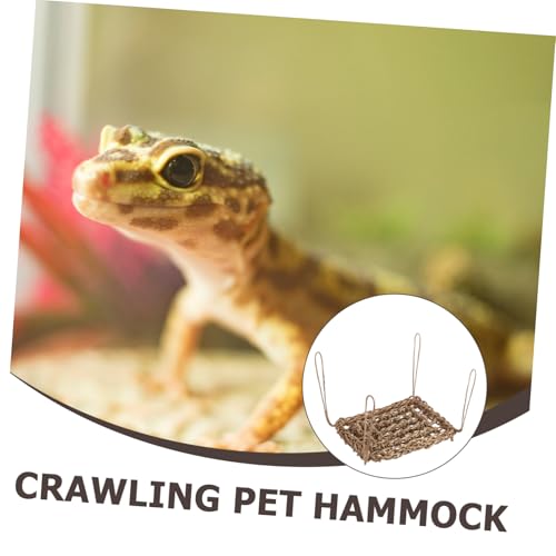 BESPORTBLE Reptile Hammock for Animals Woven Hanging Bed for Lizards Bearded Dragons Hamsters Easy to Install Design for Cozy Rest and Playtime Natural Grass Material