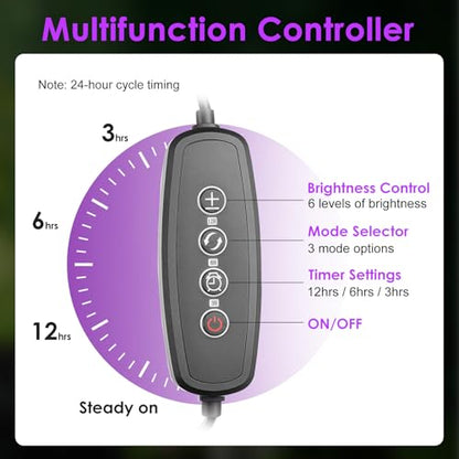MIXJOY 11-Inch Dimming LED UVA UVB Light for Reptiles, UVB 20.0/UVB 10.0 15W LED Reptile UVB Light for Tropical & Desert Reptile with 3 Light Modes Option 6-Level Dimming 24-Hour Cycle Timer