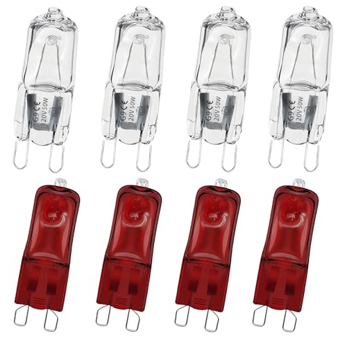 8 PCS G9 Halogen Bulb, Mini Halogen Bulb 50W, Reptile Heat Lamp for Bearded Dragon Gecko Turtle Lizard