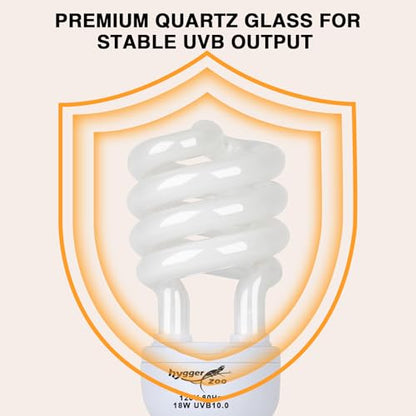 UVB Reptile Light UVA UVB Bulb, 10.0 18W UVB Light for Reptiles Bearded Dragons, UVA UVB Reptile Light Bulb Reptile Lamp for Bearded Dragon Lizards Turtles Snakes Geckos Desert Reptile Tank - size: 10.0 18W