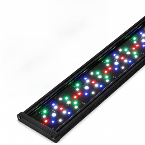 hygger Auto On Off Aquarium LED Light, 4 Mode Lighting Full Spectrum Fish Tank Light 24/7 Timer Colorful Fish/Sun/Nightlight/WRGB Cycle for Freshwater - size: 48W for 39in~45in long tank