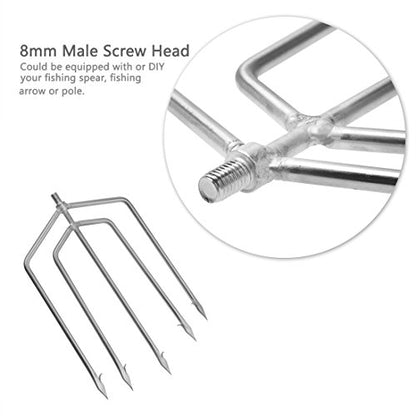 Cyfie 5/7 Prong Fishing Harpoon, Stainless Steel Gig Gaff Hook with 8mm Screw, Harpoon Hook for Hunting Fish Flounder Frog Gig in Pond River Lake, Capable for Fishing Gaff Gig Pole - color: 5 Prong with 8mm screw