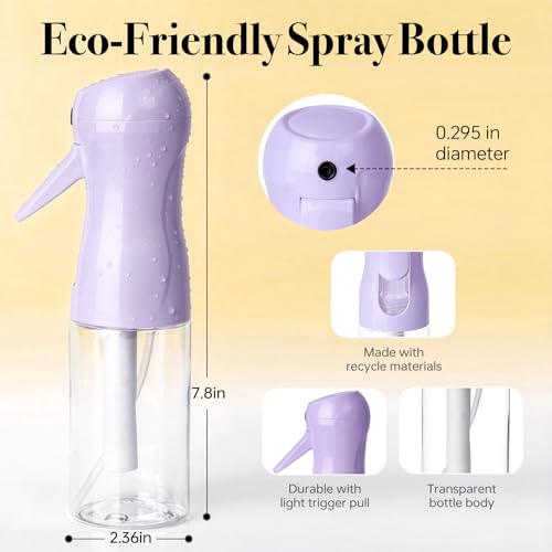3Pcs Continuous Spray Bottles For Hair,Ultra Fine Mister for Hair Styling, Plants, Cleaning, Salon, Misting & Skin Care (200ML Green+Pink+Purple) - color: 200ML Green+Pink+Purple