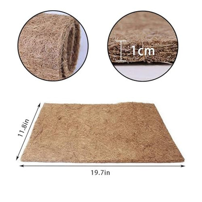 PINVNBY 4 Pieces Reptile Carpet,Bearded Dragon Natural Coconut Fiber Mat,Lizard Terrarium Liner Pads,Tortoises Bedding Supplies for Gecko Snake Chameleons(4 Sheets / 19.7x11.8x0.4inches)