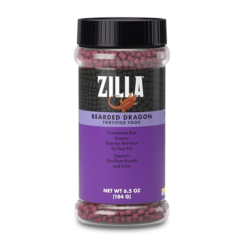 Zilla Fortified Food for Bearded Dragons, Complete Nutritional Diet, Supports Excellent Growth and Color, Extruded Pellets, 6.5 ounces - size: 6.5 Ounce (Pack of 1)