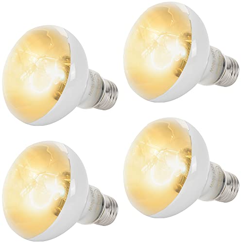 CALPALMY (4-Pack 100W Reptile Heat Lamp Bulbs - UVA Daylight Basking Light Bulbs for Reptiles, Turtles, Lizard, Bearded Dragon and Amphibians - 120V R80 Reflector Bulbs with E26 Screw Cap Base