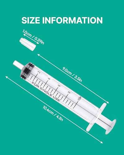 JollyMate 30 Pack 10ml Oral Syringe for Liquids, 10cc Oral Syringes without Needle with Cap Individually Wrapped for Pet Feeding, Scientific Labs, Measuring Liquids, Oil & Glue Dispenser - style: 10ml