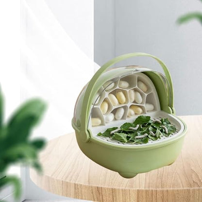 Silkworm Breeding Box Transparent Small Animal Feeding Container Removable Habitat Cage Portable Reptile Carrier with PP Material for Turtle Frog Snak, Green - color: Green