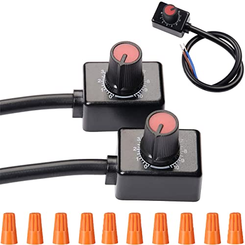 2 pcs DC 0/1-10V Knob LED Dimmer Mini Controller Rotary Switch PWM Dimming with knob Cap for 0/1-10V Dimmable LED Drivers Controling Interior Light Grow Lamp