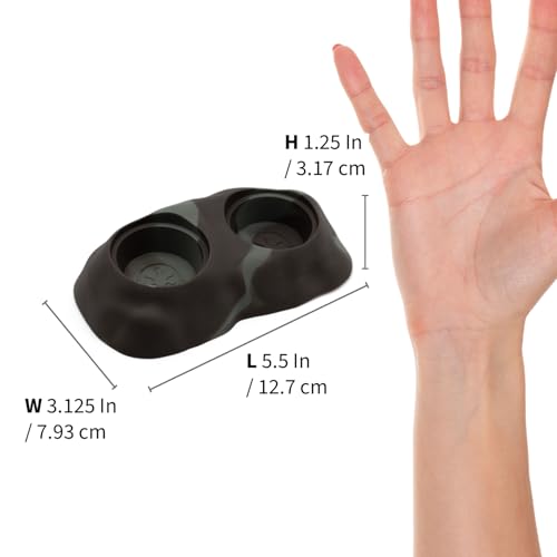 Pangea Ultimate Eco Dish, Crested Gecko Food and Water Bowl for Terrestrial Lizards, Durable Silicone Feeding Accessory for Reptile Terrariums 3.125in x 5.5in (Grey Marble) - color: Grey Marble