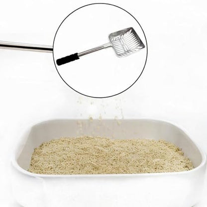 Cat Litter Scoop Sifting Scoop Reptile Waste Dustpan Lightweight Deep Scooper Kitten Waste Scooper for Kitty Pet Supplies, Black