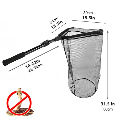 Escape-Proof Snake Catcher Net – Professional Telescopic Reptile Handling Tool with Deep Bag & Non-Slip Grip – Safe Capture and Removal Kit