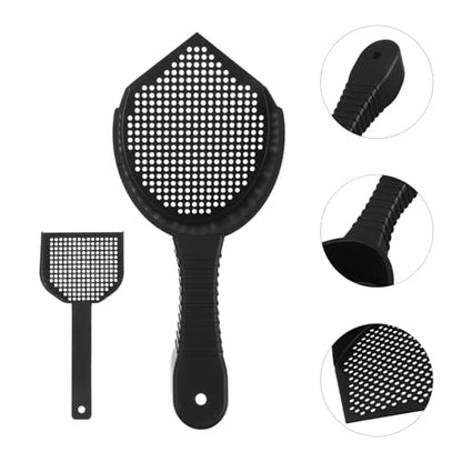 2pcs Cat Litter Scooper and Reptile Sand Scoop Plastic Sifting Scoop for Fine Litter and Pet Waste Small and Large Size and Reptile Habitat Cleaning