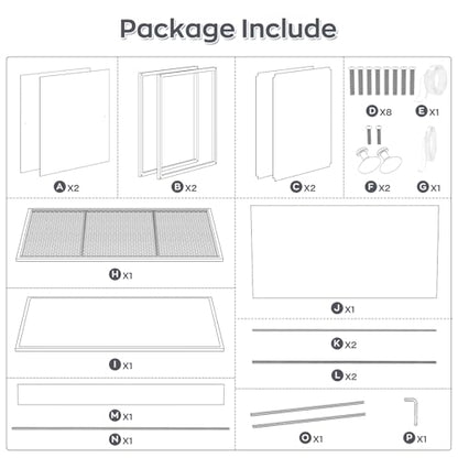 BORISI 120 Gallon Bearded Dragon Tank, 48" x 24" x 24" Reptile Enclosure with Sliding Doors Top Screen Ventilation, Front Opening Reptile Terrarium Tank for Easy Maintenance, Black