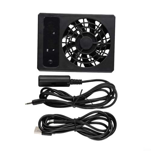 Reptile Enclosure Ventilation Fan, Automatic Humidity Control & Quiet Air-Circulation For Rainforest Terrarium, Smart Cooling System With Display(for celsius) - color: Celsius