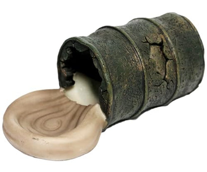 Resin Cave Habitat Hidden for Reptile and Amphibians.Terrarium & Aquarium Decor, Retro Bucket Design. Hide Cave with Dish,Perfect for Bearded Dragons,Lizards,Snakes,Geckos,Tortoises,Small Animals