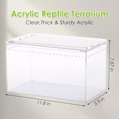 Reptile Terrarium Enclosure with Cork Branch for Reptiles Climbing Branches 2 Pack Natural Tree Frog Cork Wood Stick Crested Geckos Habitat Decor