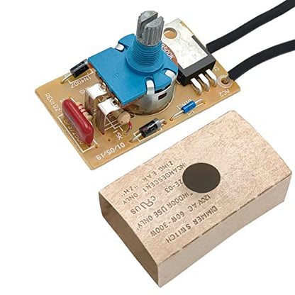 Zing Ear ZE-03 Dimmer Switch Combo Kit Rotary 120VAC 240VAC 300W MAX Repair Tools Replacement Full Range Inline Table Lamps Floor Lights Dimmable LED Paper Outer Shell Brass Easy to Install - size: Paper shell