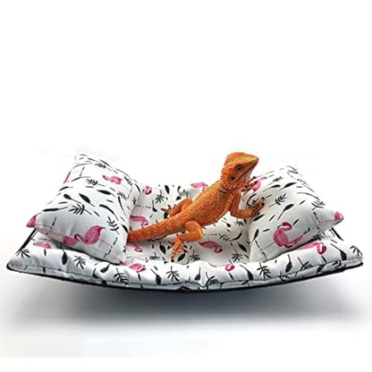 Bearded Dragon Hammock Lizard Hammock Reptile Bed with Pillow Lizard Habitat Soft and Warm Small Animal Sleeping Bag Set