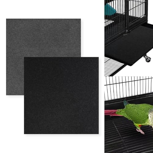 30-Pack Disposable Bird Cage Liners 20X18 Inch Precut 1Mm Felt Pads For Parrots Hamsters Rabbits Conures And Small Animal Cages Mesh Design Natural Dust-Free Soft Material Cuttable Black Gray(gray) - color: gray