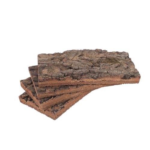 Levemolo 4pcs Terrarium Background: Wood Bark for Plants - Outdoor Tree Bark Material Wall Decoration for Reptile Tank and Table Settings