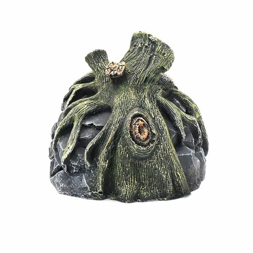 Generic Fish Reptile Hideout, Aquarium Decor Simulation Rock Cave Hiding Spot for Amphibian, Resin Cave and Basking Platform, Perfect for Betta Fish, Turtles, Lizards, Cichlids, and Plecos, As Photo