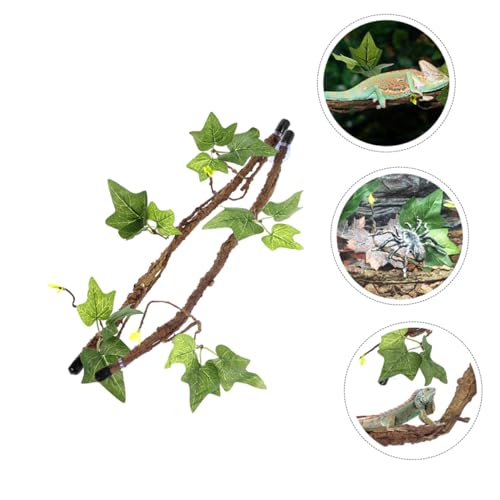 jojofuny 2Pcs Reptile Vines with Suction Cups Jungle Climber Branches for Snakes Lizards Geckos Terrarium Habitat Decoration and Exercise