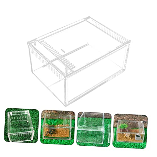 Mipcase 1pc Transparent Reptile Breeding Box Durable Terrarium Container for Snakes Lizards and Frogs Easy to Clean Spacious Habitat for