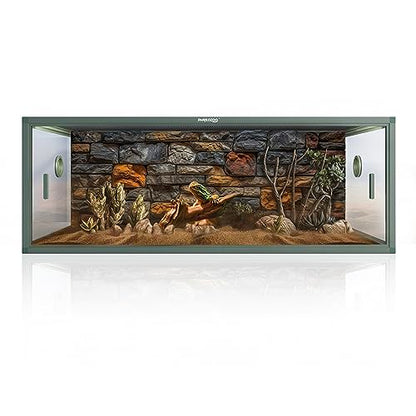 Phailozoo 85 Gallon Reptile Terrarium with 10" Reptile Tank Stackers, Front Opening Snake Tank for Easy Feeding, Reptile Tank with Leakproof Bottom & Top Screen Ventilation 48''x24''x18''